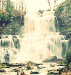 Scenic view of waterfall