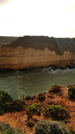 Scenic view of river against clear sky