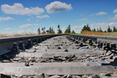 View of railroad tracks against sky