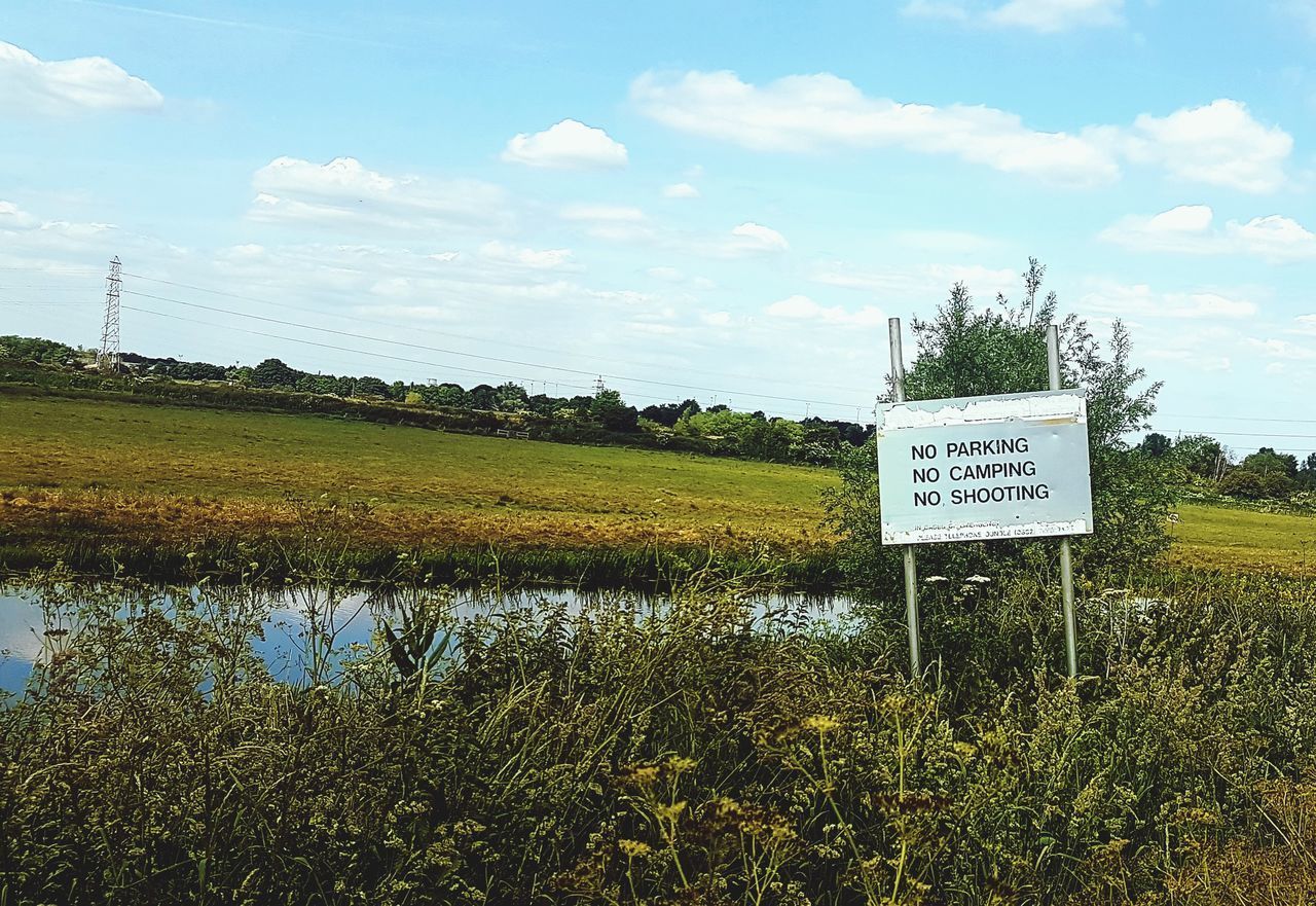 WARNING SIGN ON FIELD