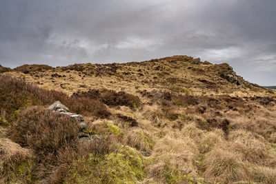 Scenic view of land against sky