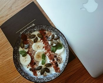 Directly above shot of food on table