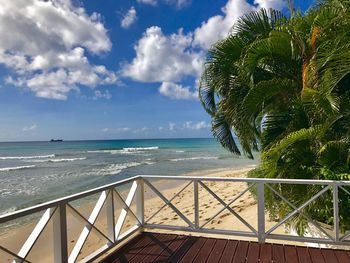 Scenic view of sea against sky on the villa terrace in barbados 