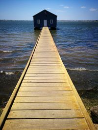 Pier over sea against sky