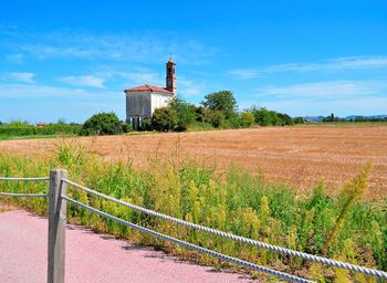 Scenic view of field against sky