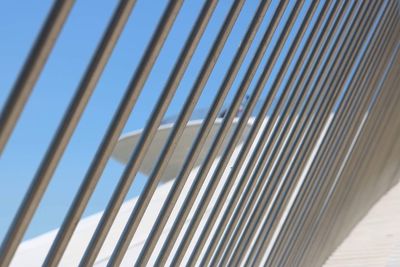 Low angle view of metal structure against sky