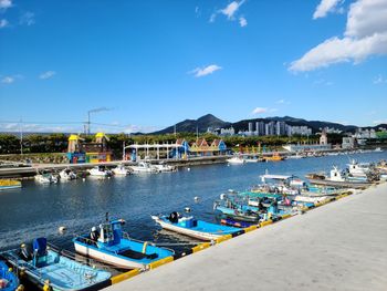 Boats in harbor