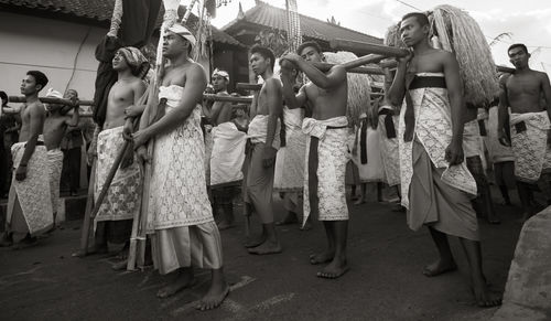 Group of people in market