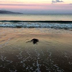 Scenic view of sea at sunset