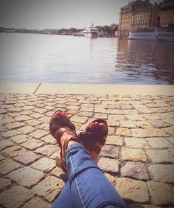 Low section of person in water