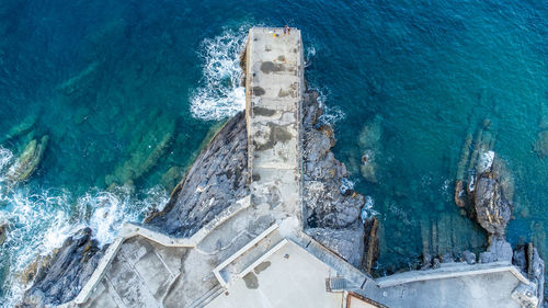 High angle view of sea