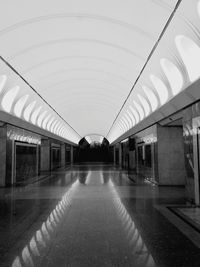 Empty railroad station platform