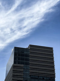 Low angle view of modern building against sky