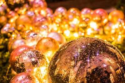 Close-up of illuminated christmas lights