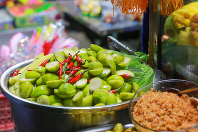 Sweet and sour pickled toad in ho thi ky street food, ho chi minh city