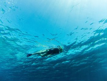 Man swimming in sea