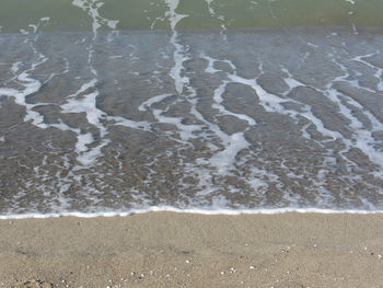Close-up of water on beach