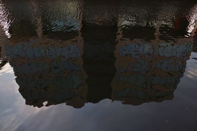 Close-up of reflection in water