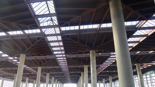 Low angle view of ceiling of bridge