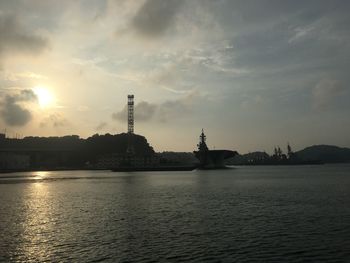 View of city at sunset