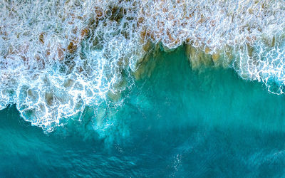 High angle view of sea waves