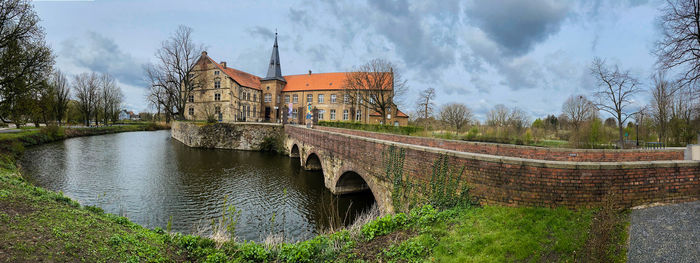 Bridge over river against sky