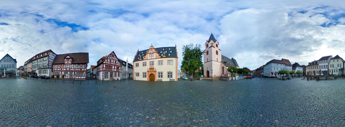 Panoramic view of buildings against sky