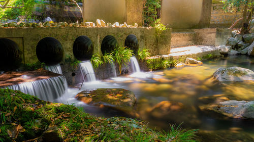 Scenic view of waterfall