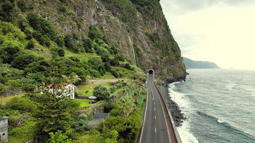 High angle view of bridge over river