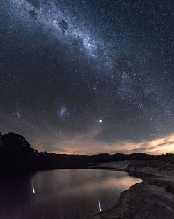 Scenic view of star field against star field
