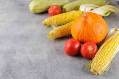 High angle view of tomatoes on table