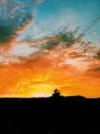 Scenic view of dramatic sky during sunset