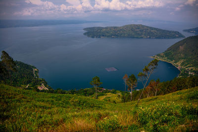 Beautiful lake toba from sipinsur to sibagandang island