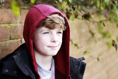 Close-up of boy looking away