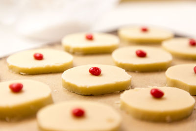 Close-up of cake on table