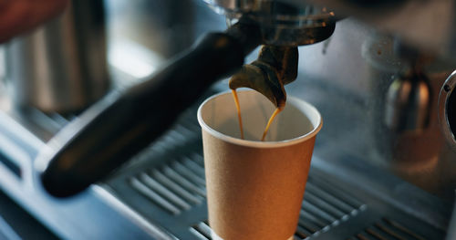 Close-up of coffee in cafe