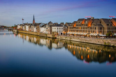 Reflection of buildings in river