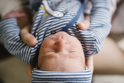 Close-up of baby boy sleeping