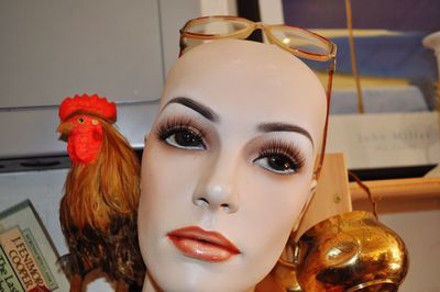 Close-up of mannequin in store