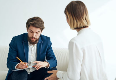 Business colleagues working at office