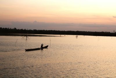 Scenic view of sea during sunset