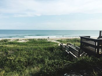 View of calm beach against the sky