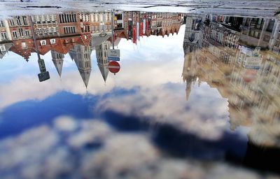 Reflection of buildings on water
