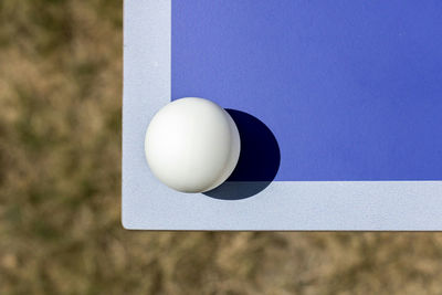 Close-up of table tennis table