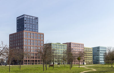 View of modern building against clear sky, strasbourg