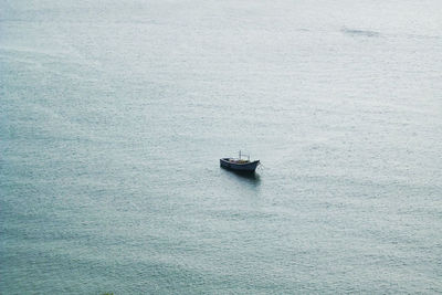 Boat sailing in sea