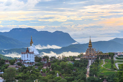 View of temple against cloudy sky