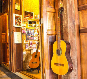 View of guitar at home