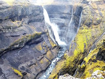 Scenic view of waterfall