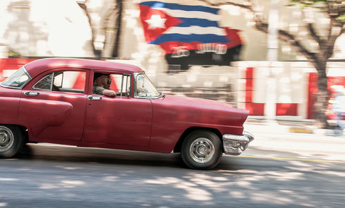 Vintage car on street